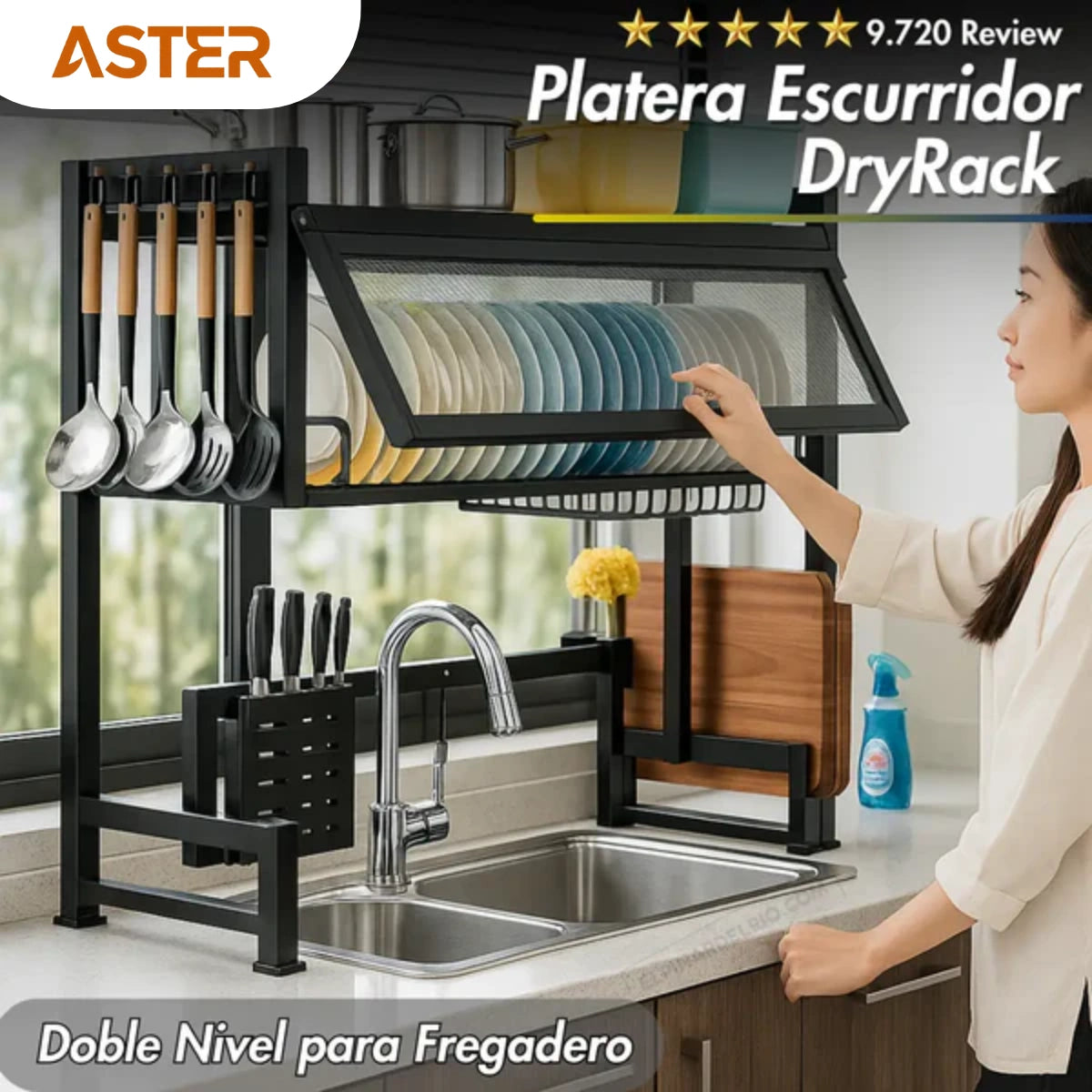 Platera DryRack + SET DE COCINA GRATIS